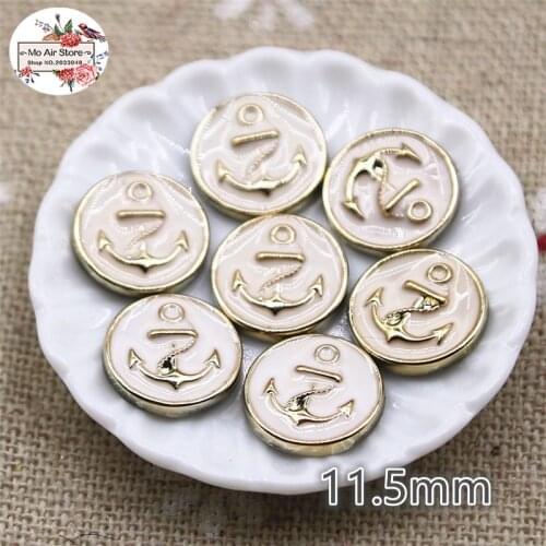 50pcs 11.5mm round plastic anchor Buttons Home Garden Crafts Cabochon Scrapbooking DIY Accessories