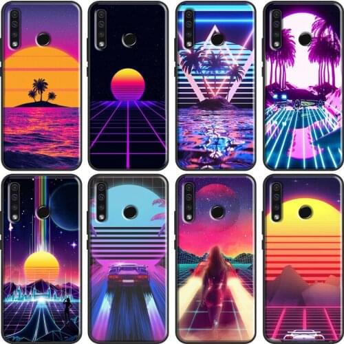 Vaporwave 80s Retro Neon Synthwave Soft For Huawei Honor 20 8 9 10 10X Lite 10i 7C 4C 6C 7A Pro 8A 9A 8S 9S 7X 9X 8X Case