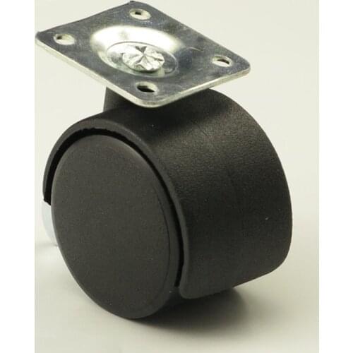 40mm Black Plastic Replacement Brake Swivel Casters Office Chair Sofa Wheels Rolling Roller Caster For Platform Trolley