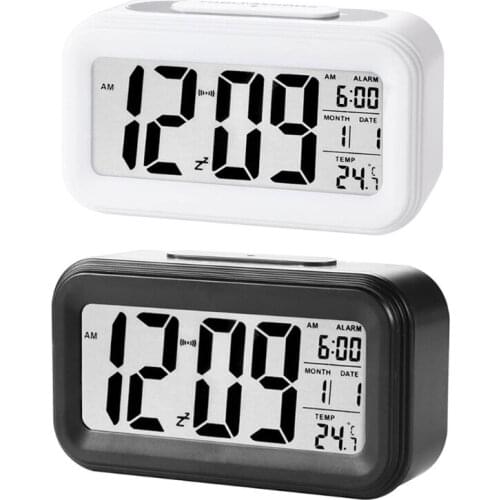 Digital Alarm Clock,LED Display Clocks Snooze Activated Night Light with Date Ca H58C
