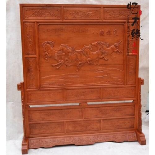 Rosewood rosewood furniture screen partition porch seat screen double wood carved floor plaque Bajun treasures