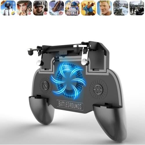 Pubg Controller Radiator Gamepads Phone Gamepad Mobile Trigger L1R1 Shooter Joystick Game Pad Holder Cooler Fan with Power Bank