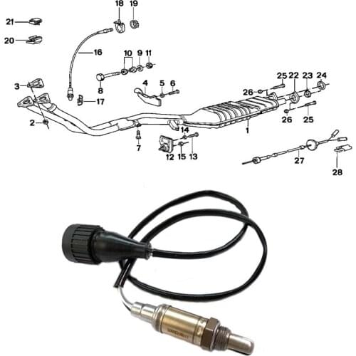 JEAZEA 11781730005 11 78 1 730 005 11781747579 Front O2 Oxygen Sensor Upstream for BMW E30 E32 E34 E36 318i 320i 325i 530i 325i