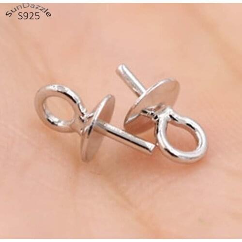 10pcs Genuine Real Pure Solid 925 Sterling Plain Silver Bead Cap Connectors For Pendants Earrings Cap Jewelry Findings Wholesale