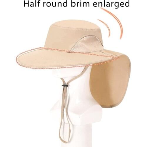 Outdoor Multi-Purpose Sun Hat Fishing Shawl Neck Sun Protection Cap Travel Breathable Large Eaves Cap