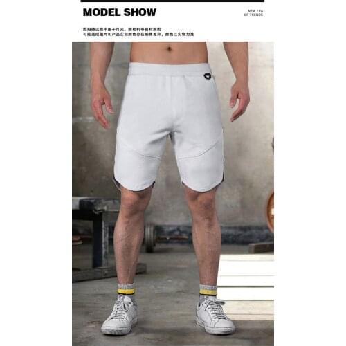 Mens summer fitness shorts dovetail arc breathable running training without LOGO leisure to print cross-border