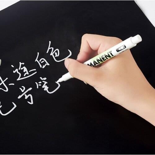 White Acrylic Paint Marker Set Brush Tip Permanent Pen Single DIY Graffiti Ceramic Stone Glass Craft Tire Marking Fabric Pens