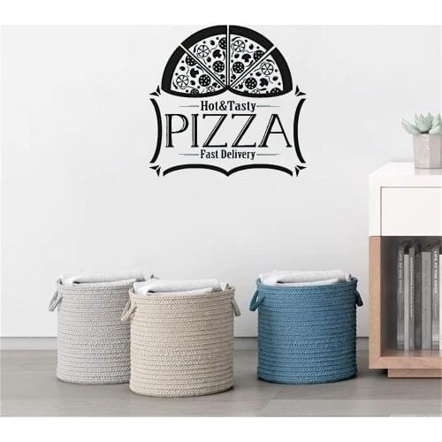 Delicious Pizza Wall Sticker Pizzeria Shop Logo Wall Decal Pizza Logo Wall Art Poster Pizza Food Mural Vinyl DW8331