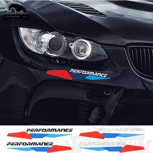 2PCS M Performance Front Bumper Stickers Rear Trunk Decals For BMW 1 2 3 4 5 7 All Models F10 F20 F30 E36 E90 E46 X3 X5 X6 G30