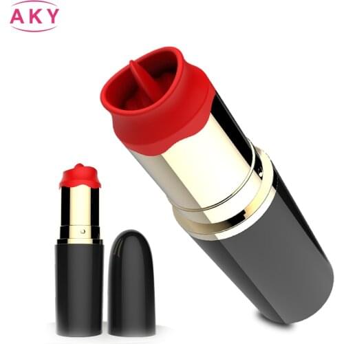 New Lipstick Licking Massage Toys 2 in 1 Double Stimulation Vaginal Bullet Vibrator Clitoris Stimulator Orgasm Sex Toy for Women