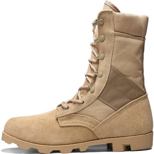 New Outdoor Military Tactical Boots Mens Breathable Desert Combat Ankle Boots Spring/Autumn Men Waterproof Outdoor Hiking Shoes