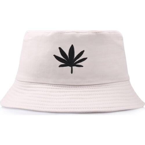 Maple leaf Bucket Hat Brand Summer Hat Women Men Panama Flat Caps Sun embroidery Visor Fishing Fisherman basis Bob Hat