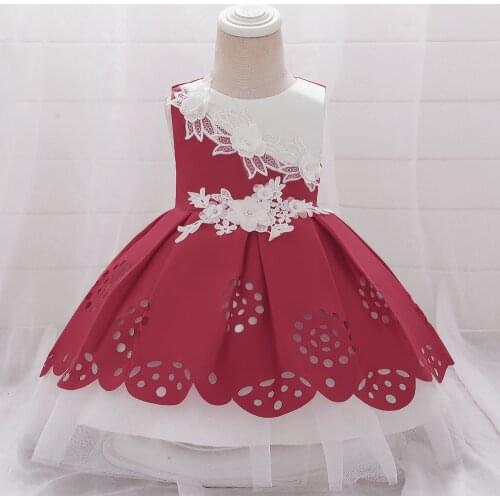 2020 flower girl dresses satin flower toddler girl dresses bow princess dress baby girl dress CHD20124