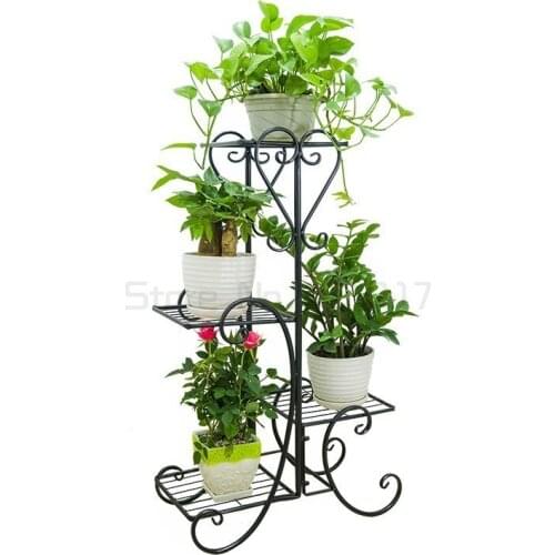 Flower Shelf Indoor Green Balcony Flower Stand Iron Hanging Orchid Rack Living Room Floor Simple Flower Pot Stand