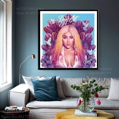 Doja Cat Poster Rapper Singer Music Album In Your Eyes Purrr Say So Streets Canvas Painting Wall Art Poster and Print Home Decor