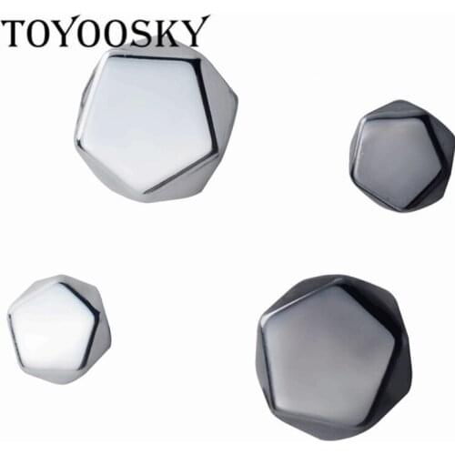Black Silver Colors Stone Geometric Shape Stud Earrings OL Jewerly For Women Men 2019 New Gift In 925 Sterling Silver