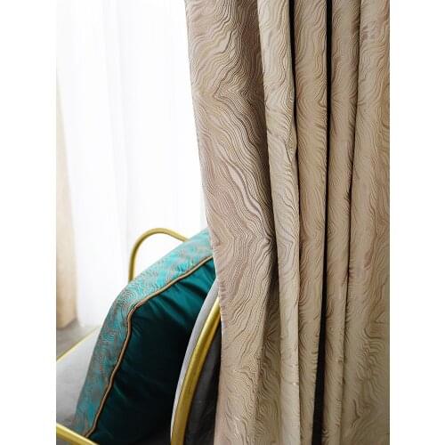 2020 Jacquard Silver Curtains Luxury Modern Blackout Curtains for Living Room Simple Striped Pattern Window Curtains for Bedroom