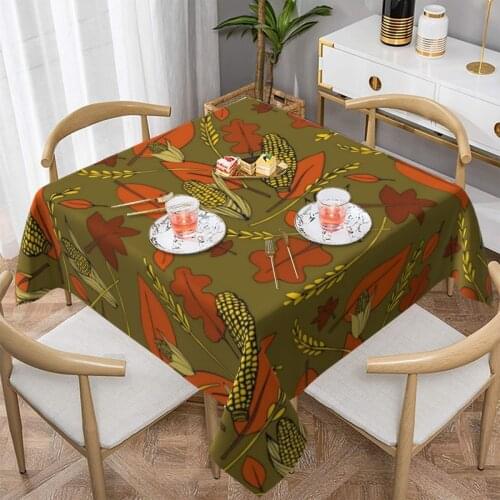Leaf Tablecloth Washable Custom Table Cover Outdoor Cheap Decoration Polyester Table Cloth