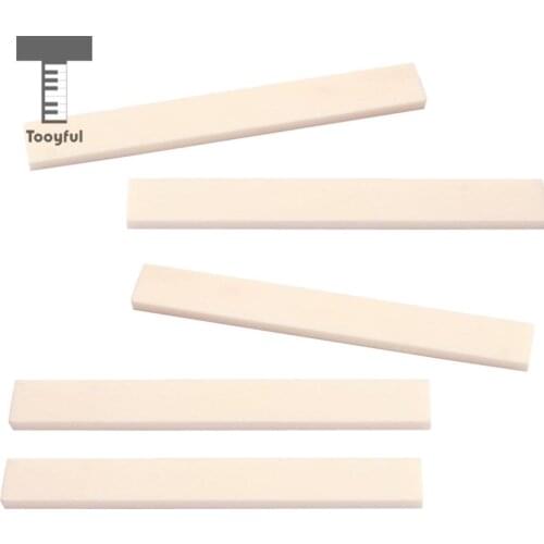 Tooyful 5pcs Vintage Buffalo Bone Bridge Saddles Blank for Acoustic Folk Guitar Parts
