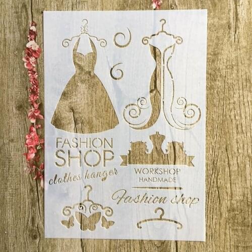 A4 29 * 21cm Wedding dress DIY Stencils Wall Painting Scrapbook Coloring Embossing Album Decorative Paper Card Template