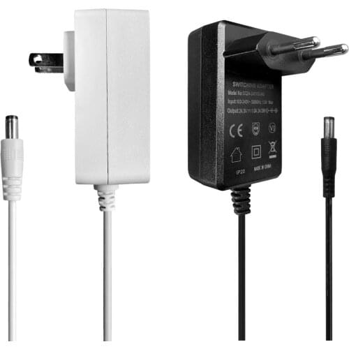 DC 12V 24V Power Adapter Supply 5.5mm Male Connector US/EU Plug For LED Strip Light 100-240V 50/60Hz 12W 24W 48W