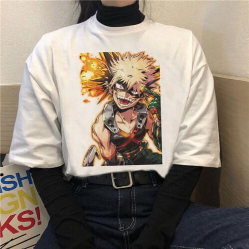 Anime My Hero Academia Cute Cartoon Print Women T-shirt My Hero Academia School Fun Costume Harajuku Japan Casual Top Tee Female