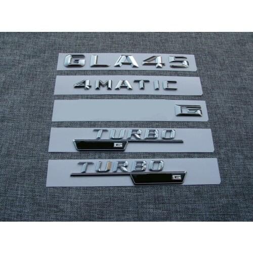 1 Set Number Letters Trunk Emblem Sticker for Benz GLA45 4MATIC TURBO