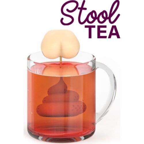 1pc Prank Trick Prop Poop Turd Shaped Silicone Tea Strainer Filter Infuser Creative Teaware