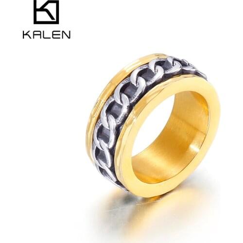 10mm Wide Bicycle Chain Ring Mens Fashion Ring Wedding Ring Size7-12 Fashion Jewelry Gift