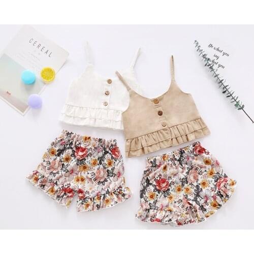 2020 Baby Girl Fashion Clothing Set Cute vest+shorts Infant Elegant Clothes Sets Children Party Birthday Wear