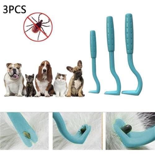 3PCS/Set Cat Dog Pet Tick Remover Set Tool Hook Tool, Lice Removal Twister Hook Tool Picker Fleas Comb