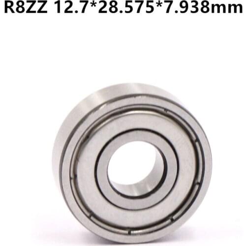 50pcs R8ZZ Shielded bearing 1/2" X 1-1/8" X 5/16" inch R8-2Z R8Z R8-ZZ miniature ball bearings 12.7*28.575*7.938 mm