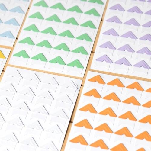 8 Colors 192 Pcs Jelly Color Paper Corner Stickers for Photo Album Props Photos Decor Corner Stickers Photo Album