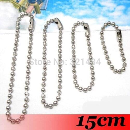Free ship! Rhodium Dull Silver Plated 1000PCS 15cm 2.4mm Ball Chains Link with Connector For Scrabble Tiles Key Chains Tags