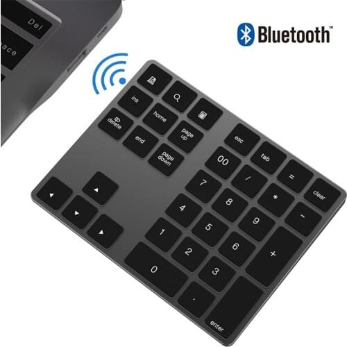 Portable Bluetooth Keyboard, 34Keys Mini Foldable Wireless Keyboard, Durable Aluminum Alloy Housing, for iOS Android, Windows