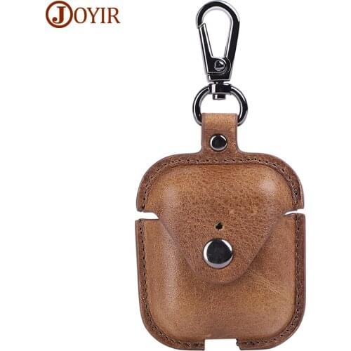 JOYIR Genuine Leather Headphone Case for Airpods Luxury Protective Cover for AirPods Case Earpods Accessories Earphone Bags
