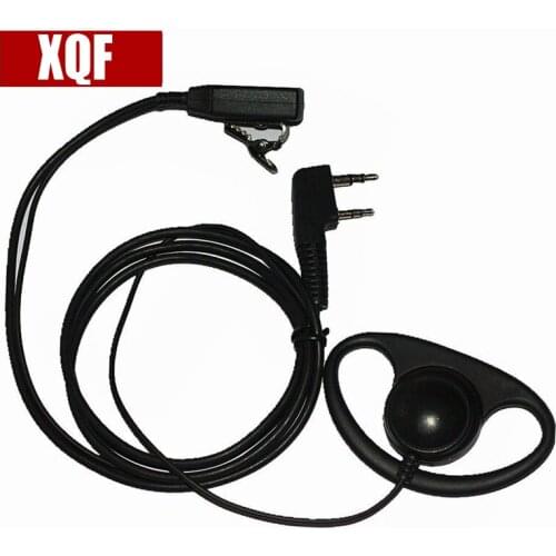 XQF D Shape Earpiece Headset PTT for Kenwood Two Way Radio Walkie Talkie 2pin