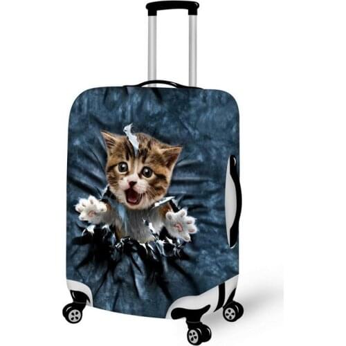 Cute Printing Cat Luggage Cover Elastic Suitcase Cover in 18/20/22/24/26/28 Suitcase Stretch Luggage Accessories