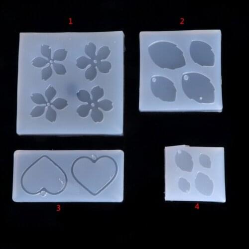 Jewelry Mold Flower Leaves Heart Shape Making Pendant Silicone Resin Craft Tools