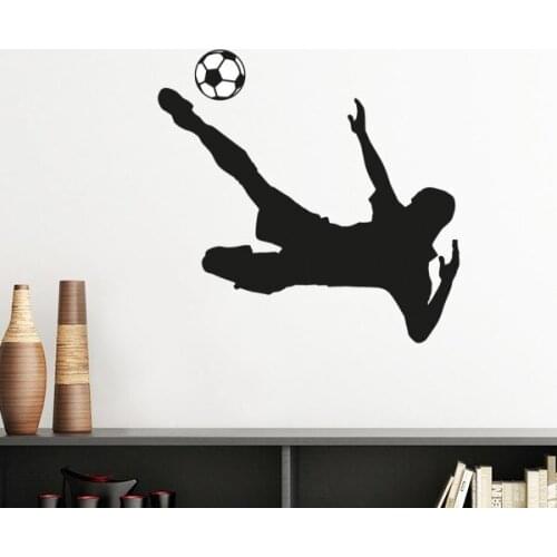 Soccer Football Silhouette Sports Silhouette Removable Wall Sticker Art Decals Mural DIY Wallpaper for Room Decal