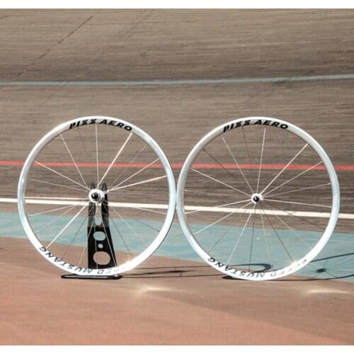 PIZZ AERO SPEED MUSTANG 700c Aluminum Alloy Track Silver Fixed Gear Wheelset Single Speed High Strength Racing Wheels 20-24H