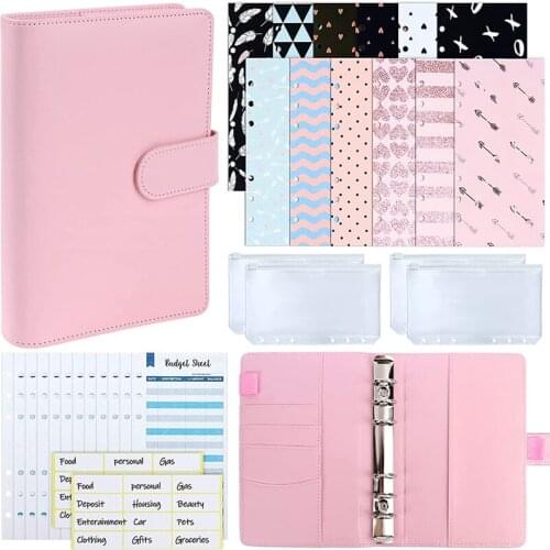 PU Leather Budget Organizer Binder Cash Envelope System Sets, for Money Planner for Storage Cash Coins
