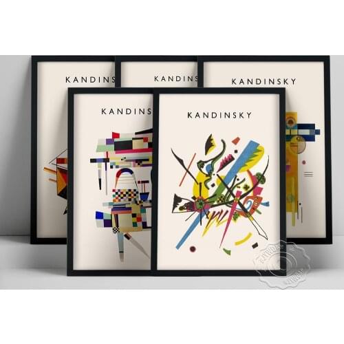 Wassily Kandinsky Famous Poster Vintage Exhibition Museum Canvas Print Abstract Painting Wall Picture for Living Room Home Decor