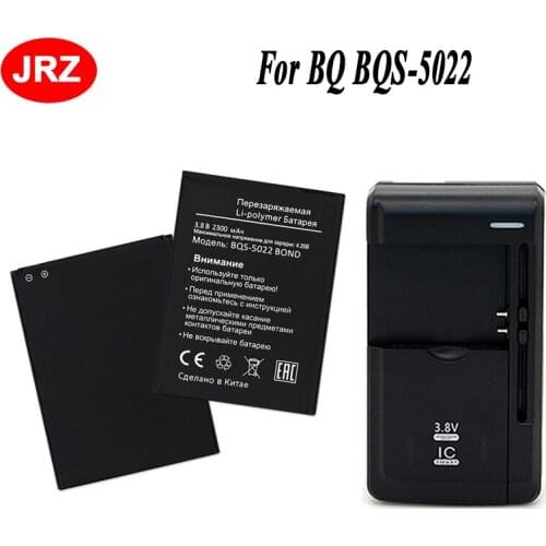 JRZ LOT=2PC BQS-5022 Battery For BQ Mobile BQ-5022 Bond BQS5022 / BQ BRAVIS A504 Trace 2300mAh Replacement Batteries+Charger