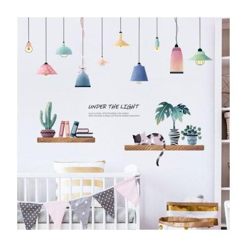 Creative Color Chandelier Wall Stickers Wall Pictures For Living Room TV Background Wall Wallpaper Bedroom Decor Wall Art Mural