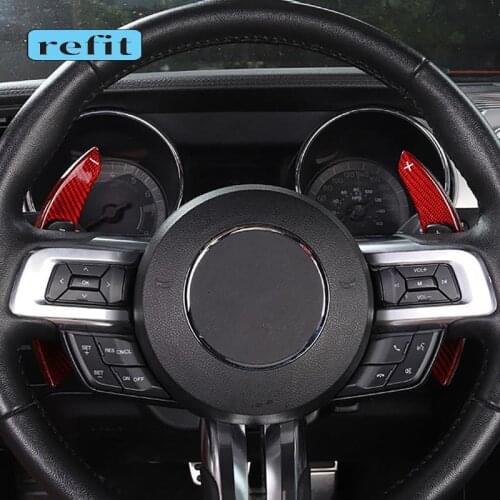Carbon fiber steering wheel shift paddles For 15-20 Ford Mustang Car Interior modification Accessories