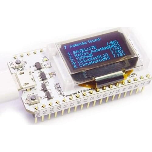 H ELTEC AUTOMATION WIFI ESP32 Development Board 0.96 Inch Blue OLED Display Bluetooth Internet of Things for Arduino