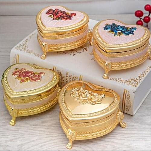 Heart shape metal jewelry box box for jewelry storage ring box jewelry organizer joyero organizadorgift boxes for jewelly Z167
