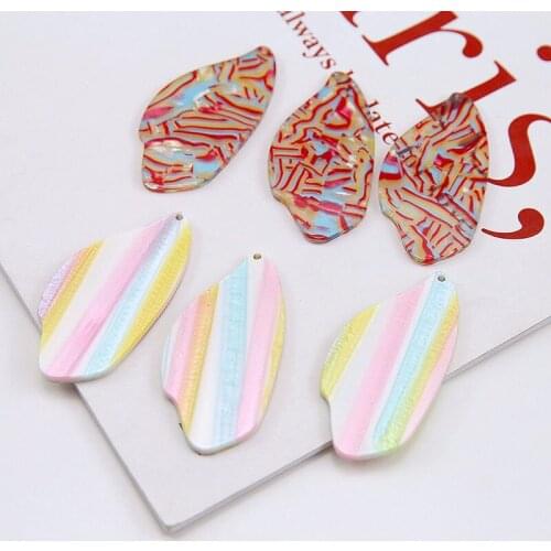 Min order 20pcs/lot color pattern print geometry irregular shape acrylic beads diy jewelry earring/garment pendant accessory