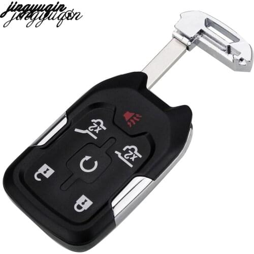 Jingyuqin 5pcs/lot Rubber Car Key Cover Set For Chevrolet Suburban Tahoe for GMC YUKON Uncut Blade Remote Key Case 6 Buttons